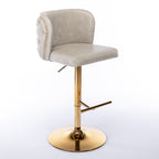 A&A Furniture,Swivel Barstools Adjusatble Seat Height, Modern PU Upholstered Bar Stools with  the whole Back Tufted, for Home Pub and Kitchen Island（Beige, Set of 2） - Grand Goldman Shop