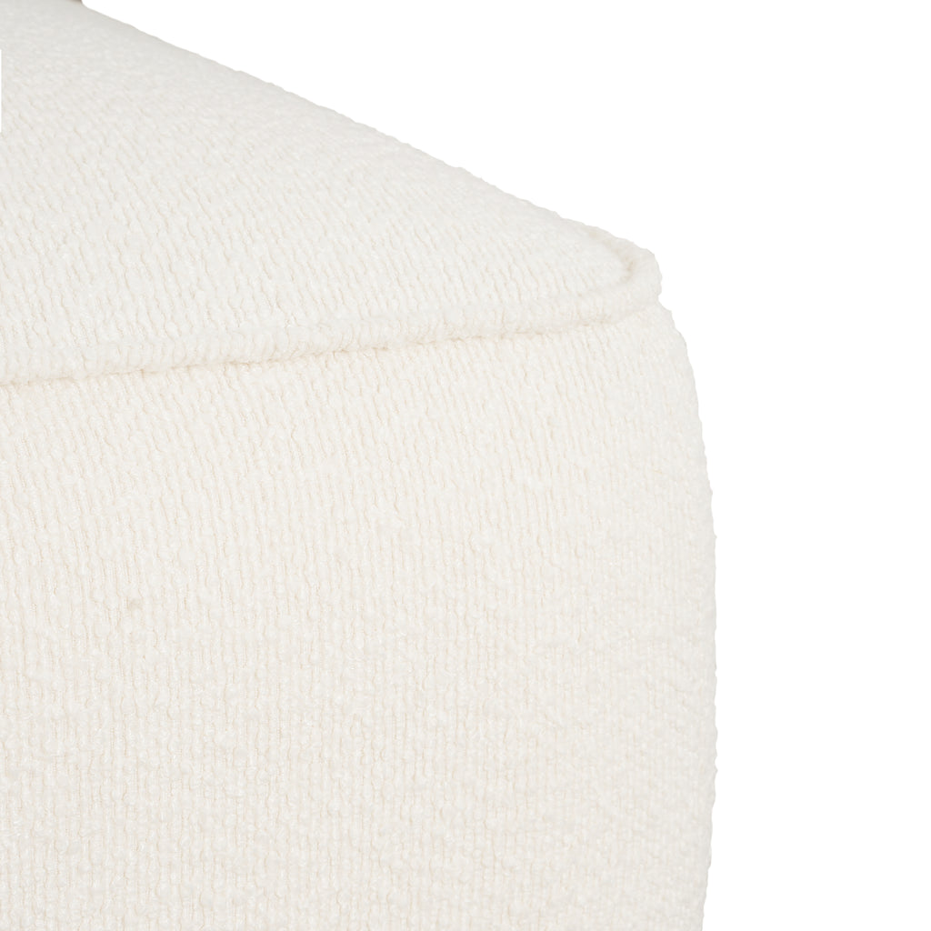 Upholstered Square Ottoman,White,Boucle - Grand Goldman Shop