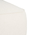 Upholstered Square Ottoman,White,Boucle - Grand Goldman Shop