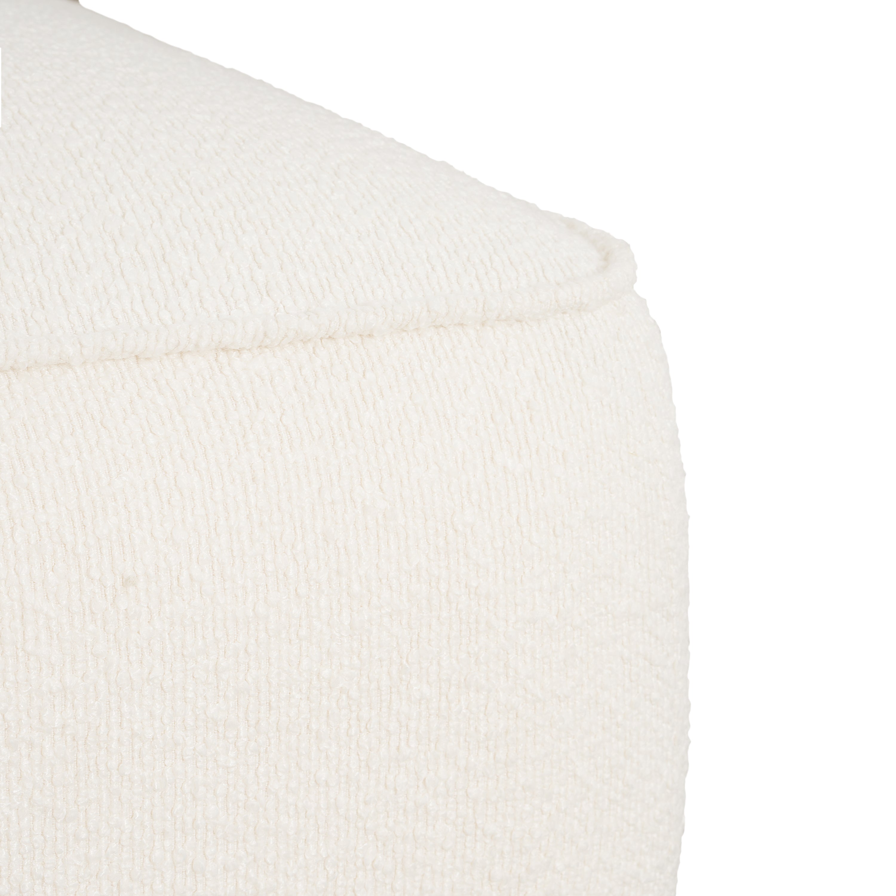 Upholstered Square Ottoman,White,Boucle - Grand Goldman Shop
