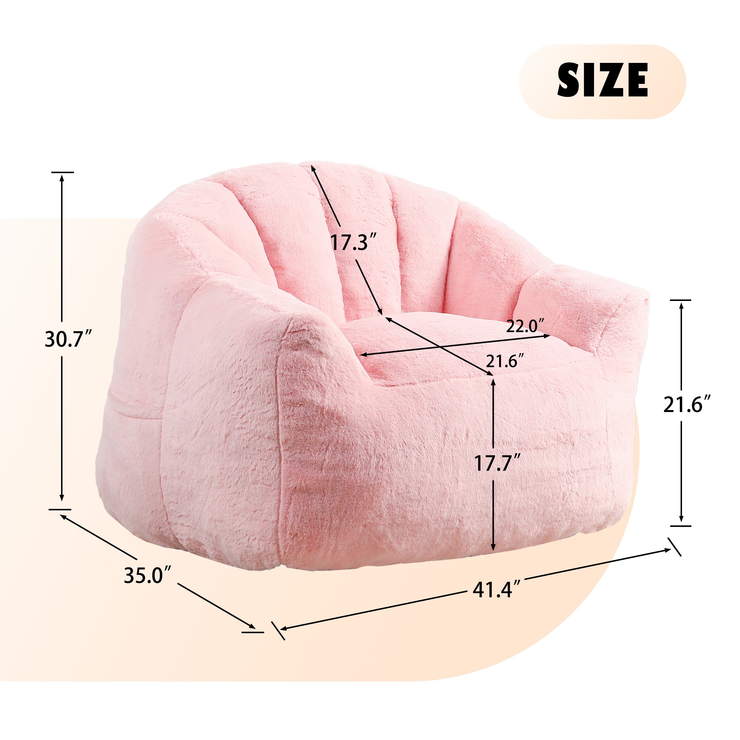 Beanbag Chair, Beanbag Sofa Chair with Armrests Stuffed High-Density Foam, Lazy Sofa Comfy Chairs Beanbag Chair for Adults in Living Room, Bedroom Reading - Grand Goldman Shop