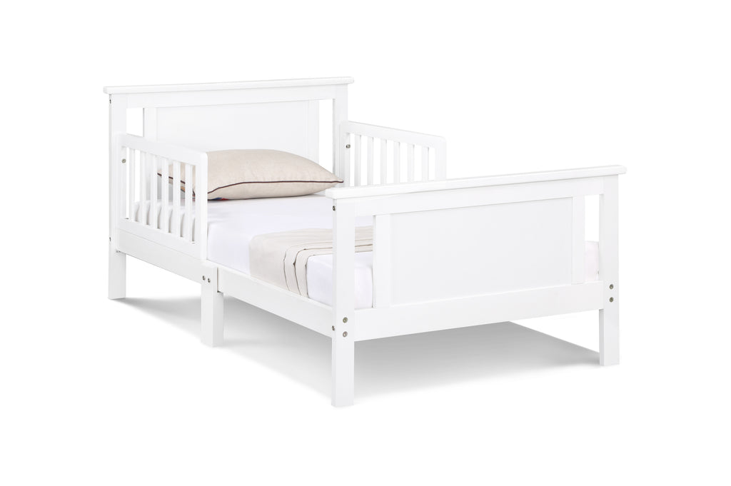 Connelly Reversible Panel Toddler Bed White/Rockport Gray | Premium Home Decor - Grand Goldman