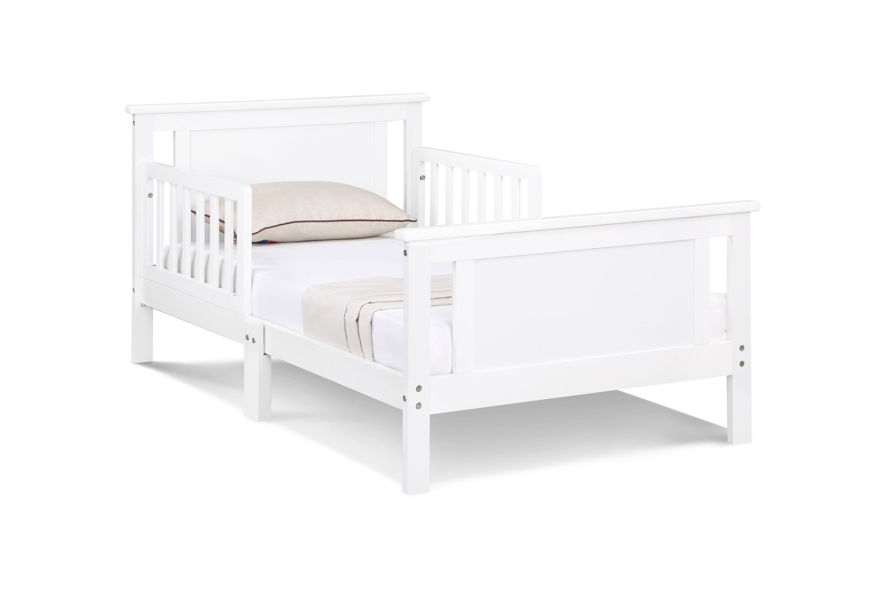 Connelly Reversible Panel Toddler Bed White/Rockport Gray | Premium Home Decor - Grand Goldman