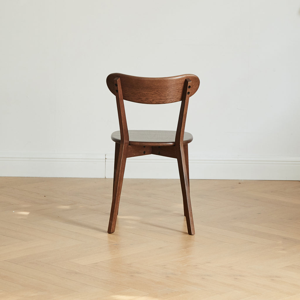 Natural Oak Dining Chair Set of 2 - Solid Wood, Walnut Finish, 46.5 * 54 * 80cm - Grand Goldman Shop