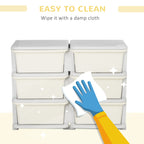 Qaba 3 Tier Kids Storage Unit, 6 Drawer Chest Toy Organizer Plastic Bins for Kids Bedroom Nursery Kindergarten Living Room fo
