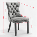 Nikki Collection Modern, High-end Tufted Solid Wood Contemporary Velvet Upholstered Dining Chair with Wood Legs Nailhead Trim 2-Pcs Set,Olive-Green,SW2001OL - Grand Goldman Shop