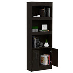 Bookcase, Three Shelves, Double Door Cabinet, Metal Hardware, Black | Premium Home Decor - Grand Goldman