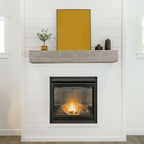 Rustic Wood Fireplace Mantel, Wall-Mounted & Floating Shelf for Home Decor, Gray, Solid Wood, 72 Inch - Grand Goldman Shop