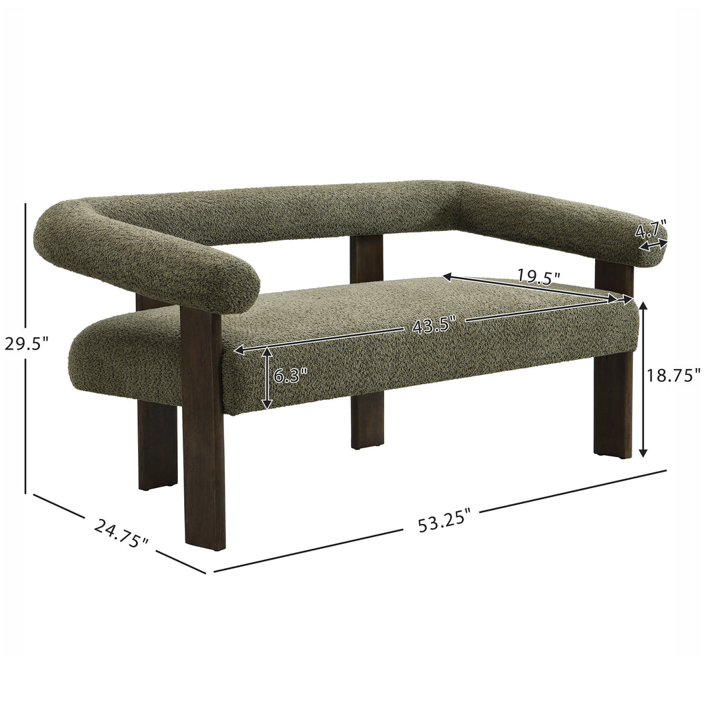 Round armrest loveseat(Green+Brown) - Grand Goldman Shop