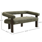 Round armrest loveseat(Green+Brown) - Grand Goldman Shop