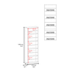 FM FURNITURE Queen Creek Shoe Rack with Mirror and One Door, Natural Oak - Grand Goldman Shop