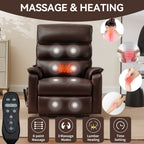 Brown Leatheraire Dual Motor Infinite Position Up to 350 LBS Power Lift Recliner Chair with Power-Remote, Heat Massage and Heavy Duty Motion Mechanism - Grand Goldman Shop