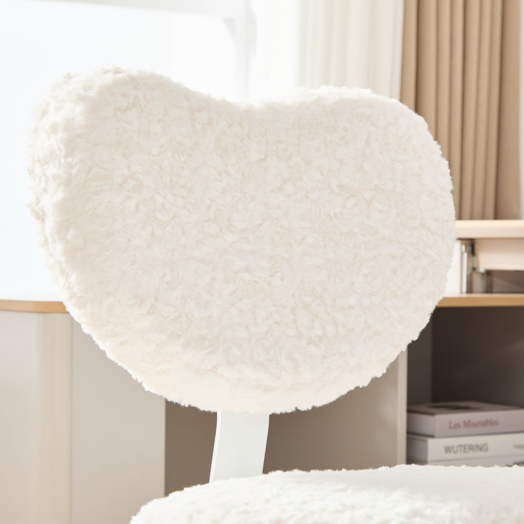 Artificial rabbit hair Meditation Chair Plus, Cross Legged Chair with Wheels, ADHD Chair, Criss Cross Desk Chair with Lumbar 