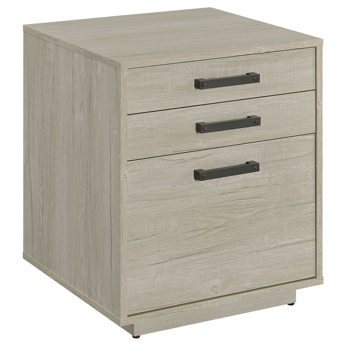 Loomis Whitewashed Grey 3-Drawer Home Office File Cabinet in White+Gray with MDF Construction, 19.75 x 19.75 x 25 inches | Pr