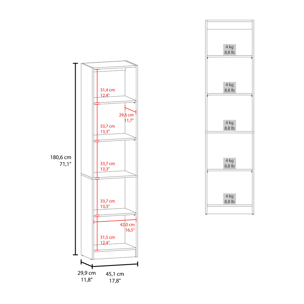 Bookcase Compact Bookshelf with Multiple Shelves - Grand Goldman