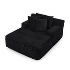 Single lazy sofa lounge chair, no assembly required, made of velvet fabric, fluffy modern single lounge chair, used for indoor living rooms and bedrooms-Black - Grand Goldman Shop