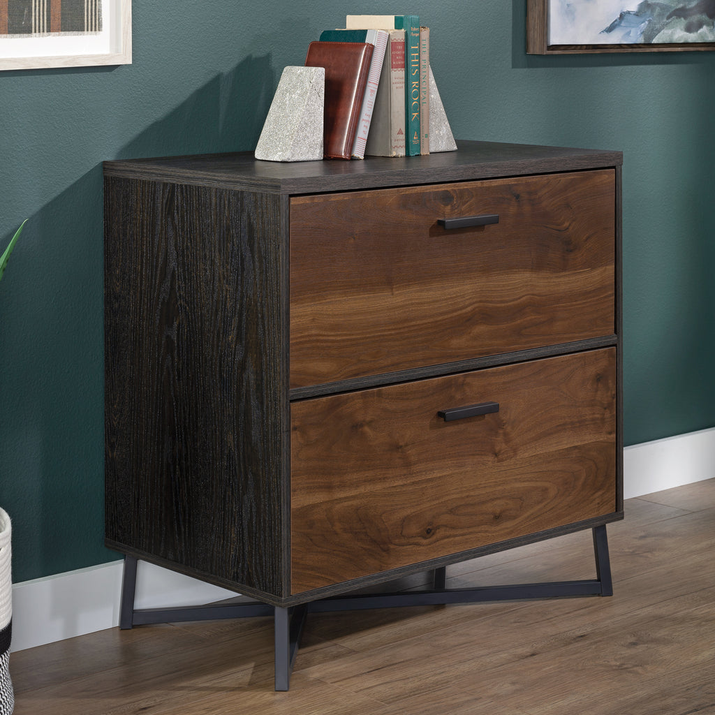 Lateral File with Modern Design, Dark Walnut finish - Grand Goldman