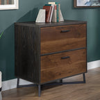 Lateral File with Modern Design, Dark Walnut finish - Grand Goldman