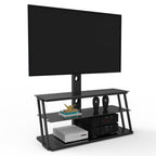 Multi-Function Adjustable TV Stand Black Tempered Glass - Grand Goldman Shop