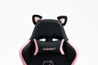 Cute Cat Gaming Chair with Paw Lumbar Cushion, PC Video Gamer Chair for Girl Teen Woman (Black) - Grand Goldman