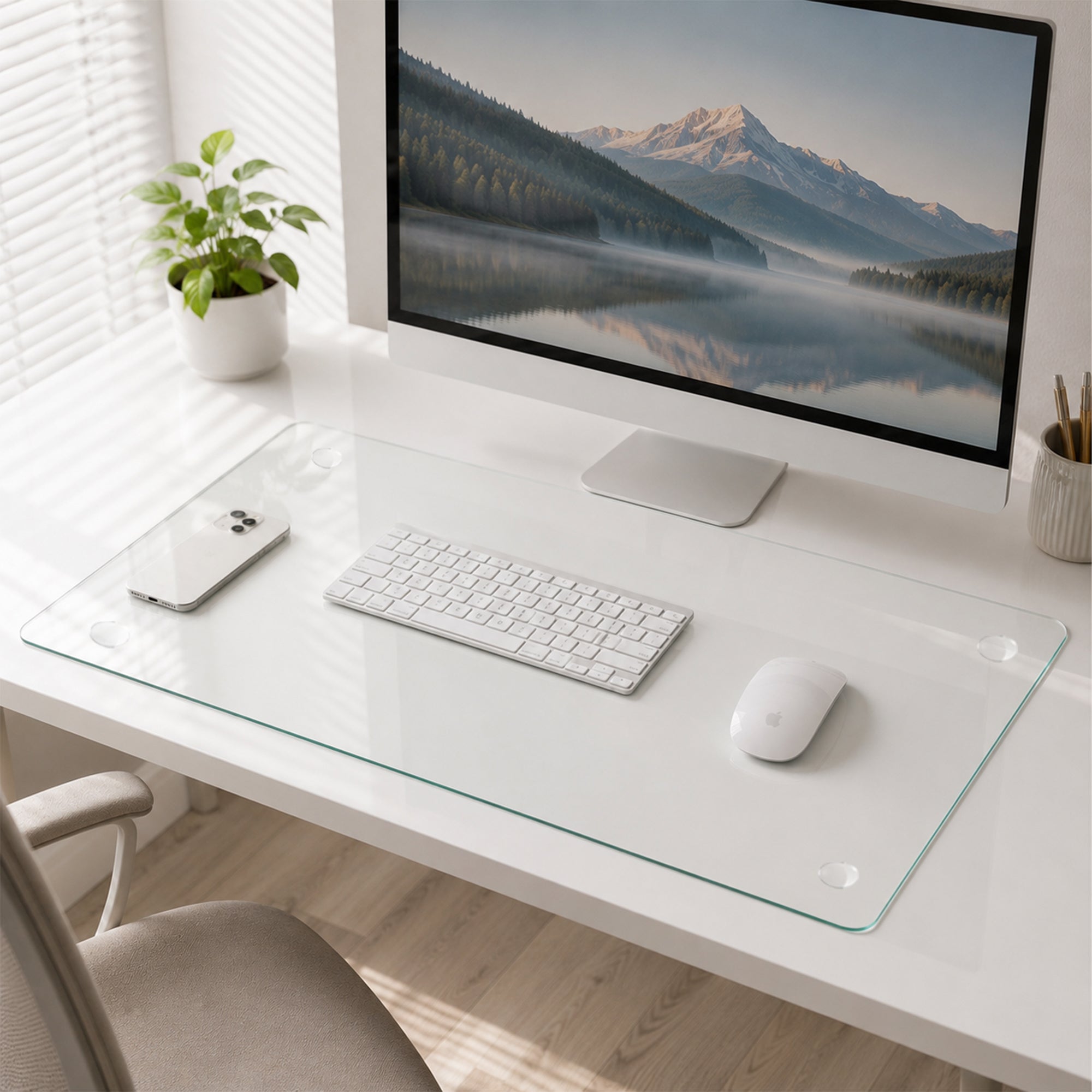 CLEAR Tempered glass table mat 20X32 INCH | Premium Home Decor - Grand Goldman
