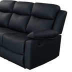 Blanche Black 2PC Reclining Sofa and Loveseat with LED Lights and Speakers in Black Upholstered Fabric, Medium Firm Seating - Grand Goldman Shop