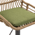 COOLMORE Modern Swivel Bar Stools Set of 2 with Adjustable Height and Footrest in Green Linen - Grand Goldman Shop