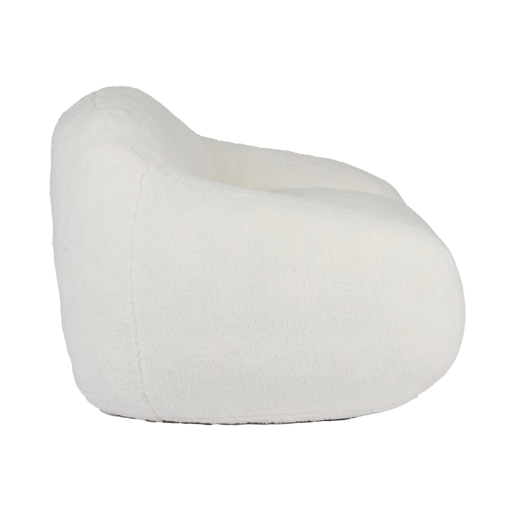 Giant Bean Bag Chair for Adults, Spacious Memory Foam Bean Bag Sofa with Armrests in Off White Teddy Fabric, Comfy Seating for Living Room or Bedroom - Grand Goldman Shop