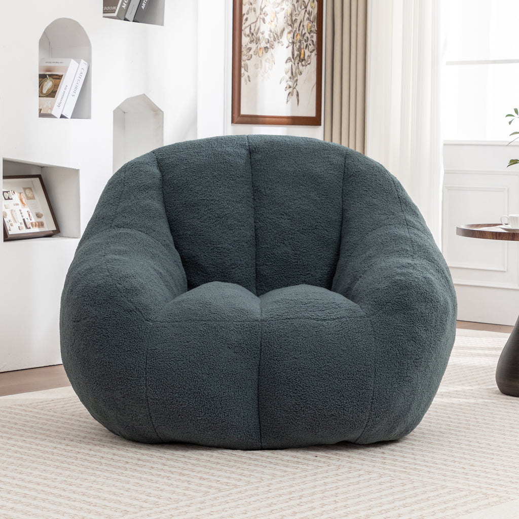 Comfy Bean Bag Chair with Memory Foam Filler – Tufted Soft Stuffed Bean Bag Sofa for Dorm, Apartment, or Living Room – Green - Grand Goldman Shop