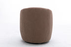 Teddy Fabric Swivel Accent Armchair Barrel Chair With Black Powder Coating Metal Ring,Coffee Brown - Grand Goldman Shop