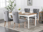Nikki Collection Modern, High-end Tufted Solid Wood Contemporary Flax Upholstered Linen Dining Chair with Wood Legs Nailhead Trim 2-Pcs Set,Gray, SW6801GY - Grand Goldman Shop