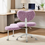 Artificial rabbit hair Meditation Chair Plus, Cross Legged Chair with Wheels, ADHD Chair, Criss Cross Desk Chair with Lumbar 