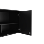 Wall Storage Cabinet Lions, 3 Shelves, Double Door, Black Wengue Finish - Grand Goldman