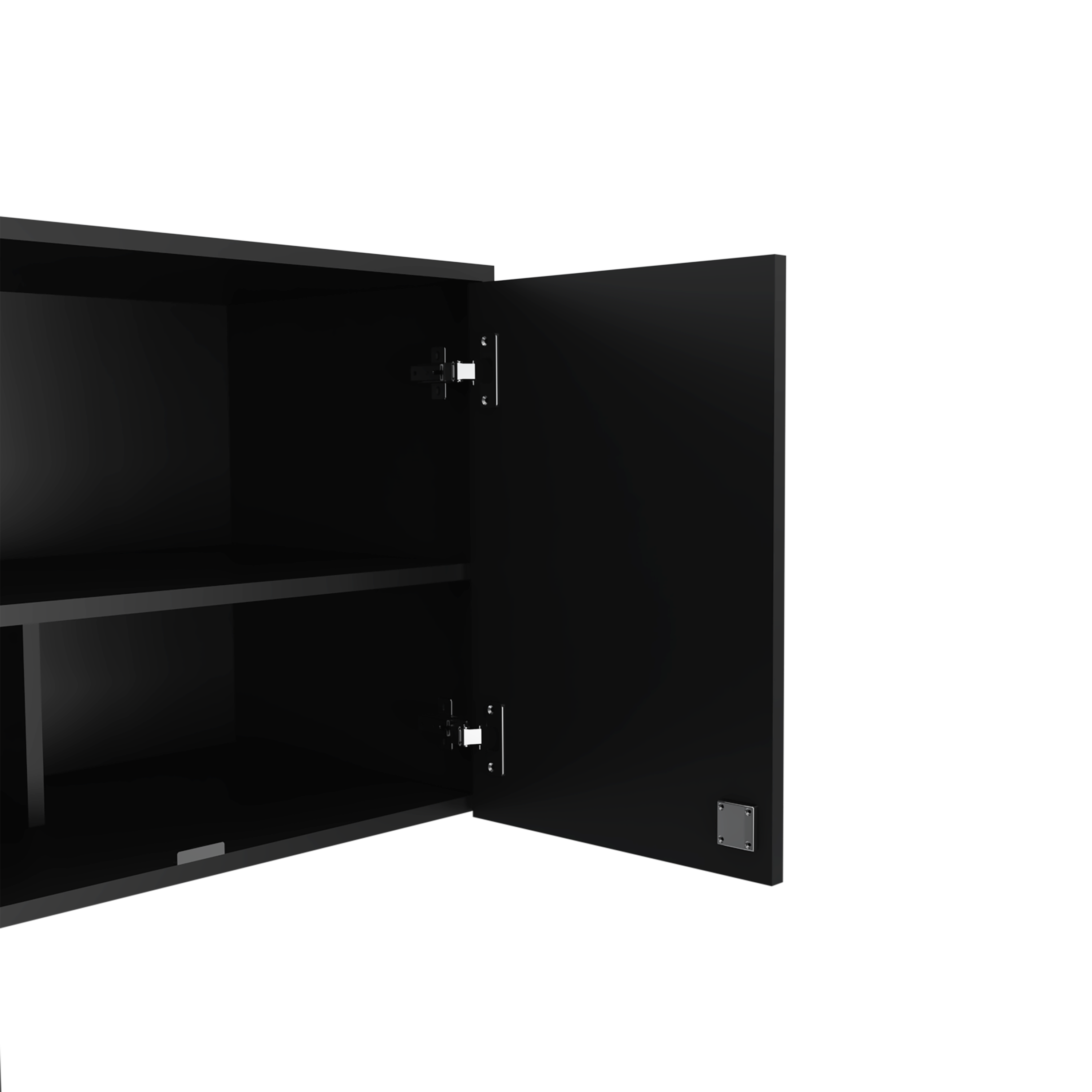 Wall Storage Cabinet Lions, 3 Shelves, Double Door, Black Wengue Finish - Grand Goldman