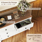3-Pieces Bedroom Sets Full Size Farmhouse Platform Bed with Double Sliding Door Storage Headboard and Charging Station, Storage Nightstand and Dresser, White+Brown(Old SKU HL000091AAK) - Grand Goldman Shop