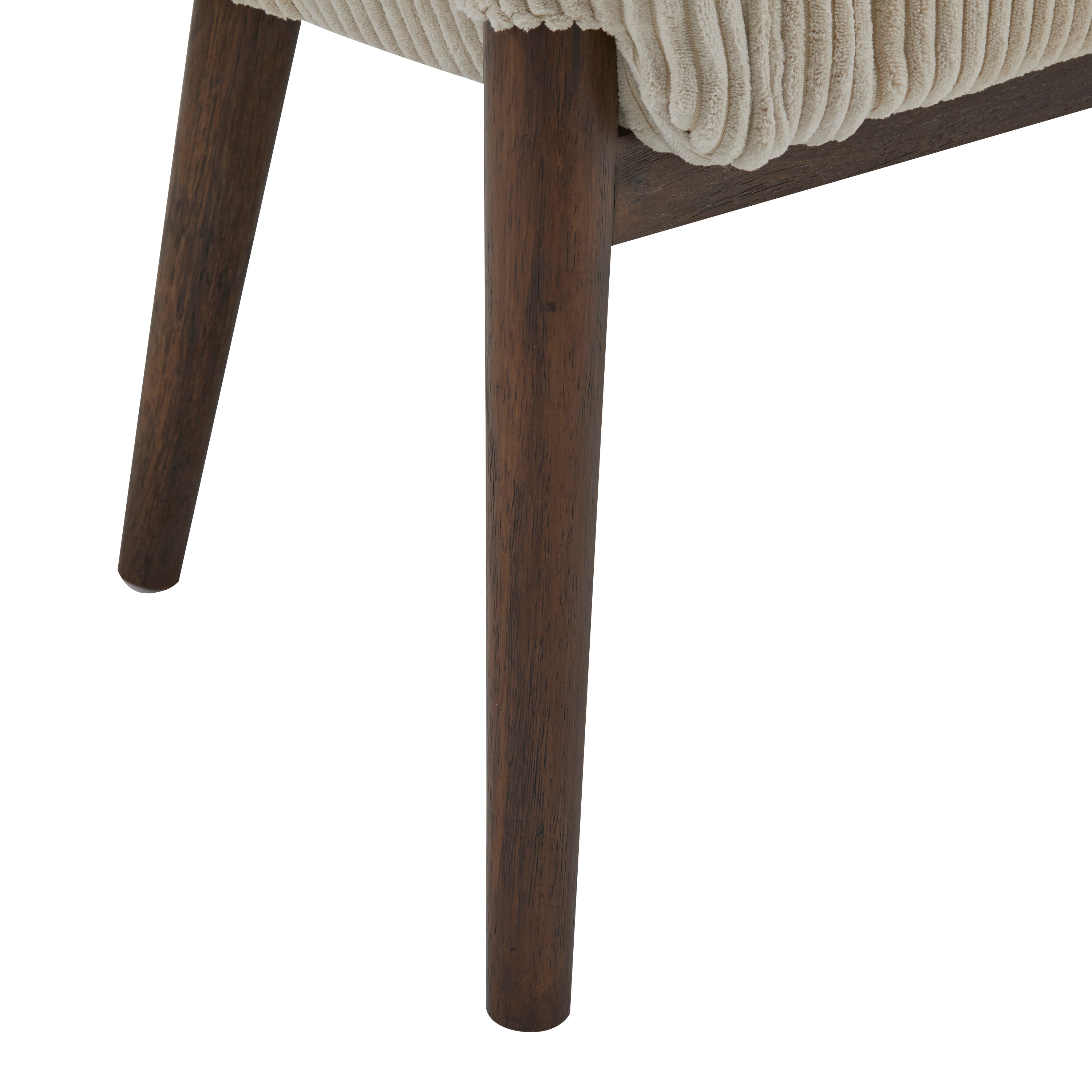 Corduroy Recessed Arm Loveseat(Beige+Walnut-65780) - Grand Goldman Shop