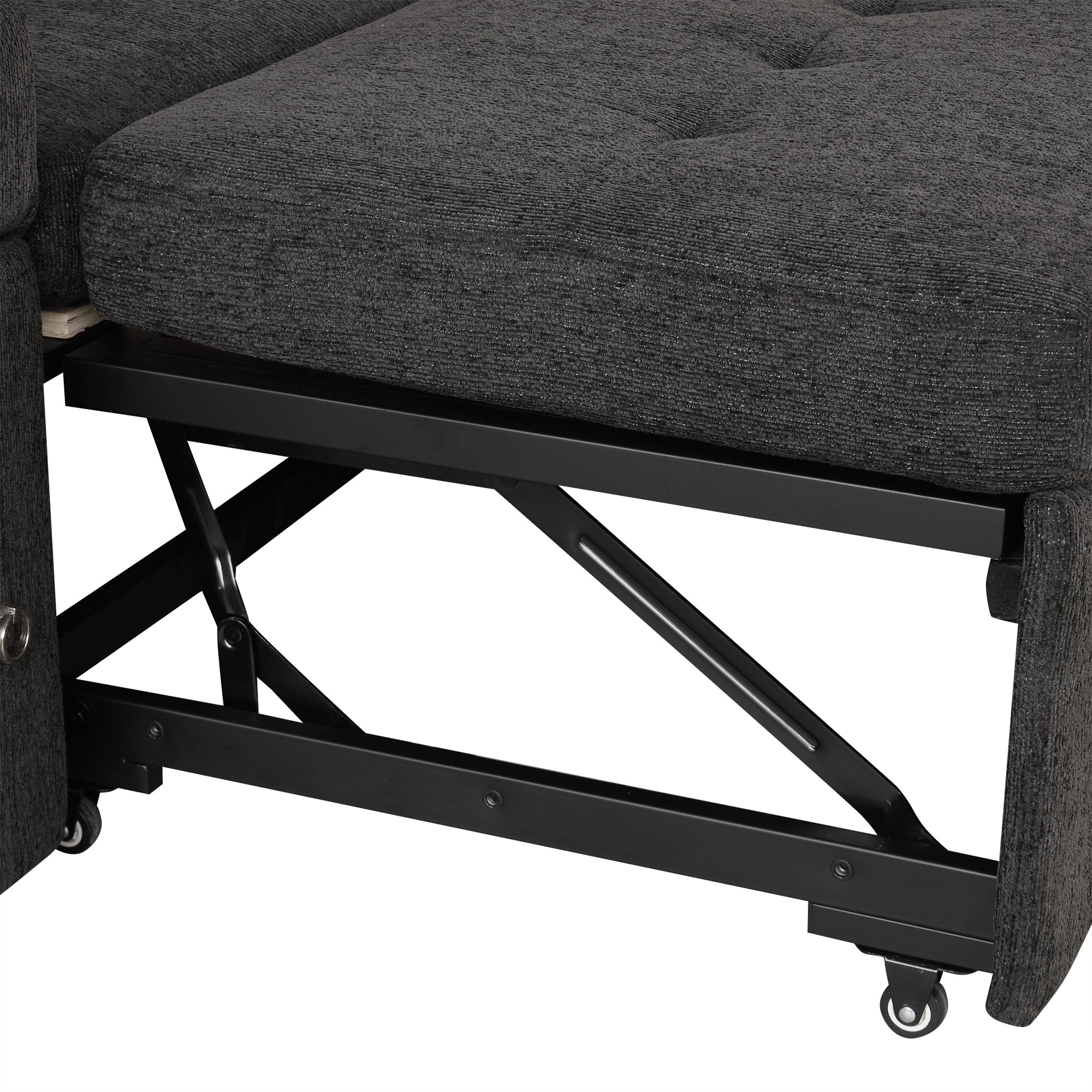 Black Convertible L-shaped Sofa Couch with Storage, Cup Holders, USB Ports, Chenille Fabric, 83.5' - Grand Goldman Shop