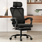 Ergonomic Office Chair with Footrest, Mesh Office Desk Chair with Headrest, High Back Computer Chair with Adjustable Lumbar S