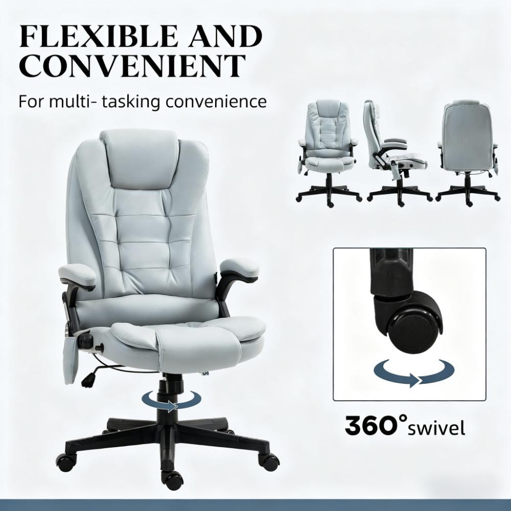Microfiber Massage Desk Chair,Vibrating Massage Office Chair with Heat with Reclining Backrest | Premium Home Decor - Grand G