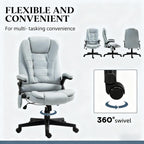 Microfiber Massage Desk Chair,Vibrating Massage Office Chair with Heat with Reclining Backrest | Premium Home Decor - Grand G
