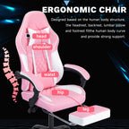 Ergonomic Video Gamer Chairs,Computer Gaming Chairs with Massage Lumbar Support and footrest,Racing Style Computer Chair Adju