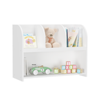 Kids Bookcase with 4 Compartments, White MDF Storage Shelf for Toys and Books, 31.5 x 11.8 x 23.6 inches - Grand Goldman