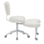 Artificial rabbit hair Meditation Chair Plus, Cross Legged Chair with Wheels, ADHD Chair, Criss Cross Desk Chair with Lumbar 