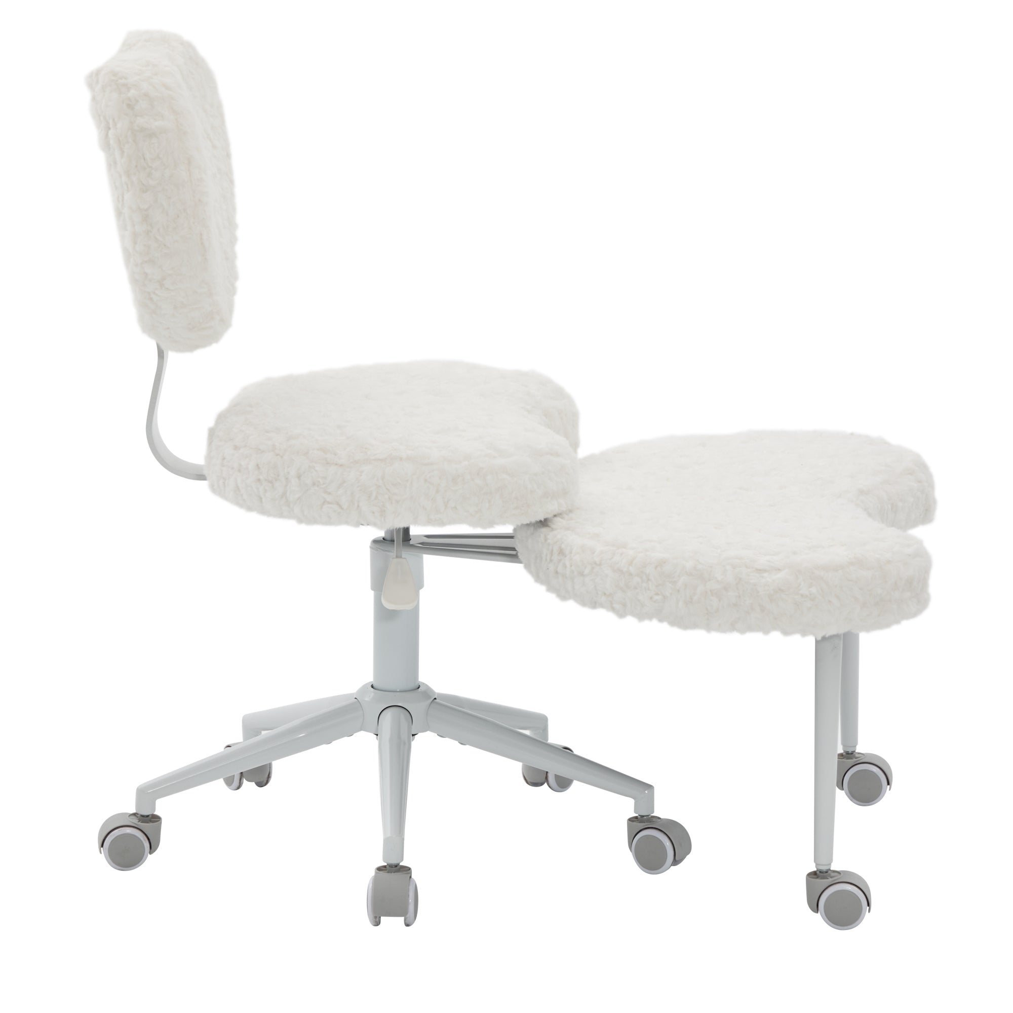 Artificial rabbit hair Meditation Chair Plus, Cross Legged Chair with Wheels, ADHD Chair, Criss Cross Desk Chair with Lumbar 