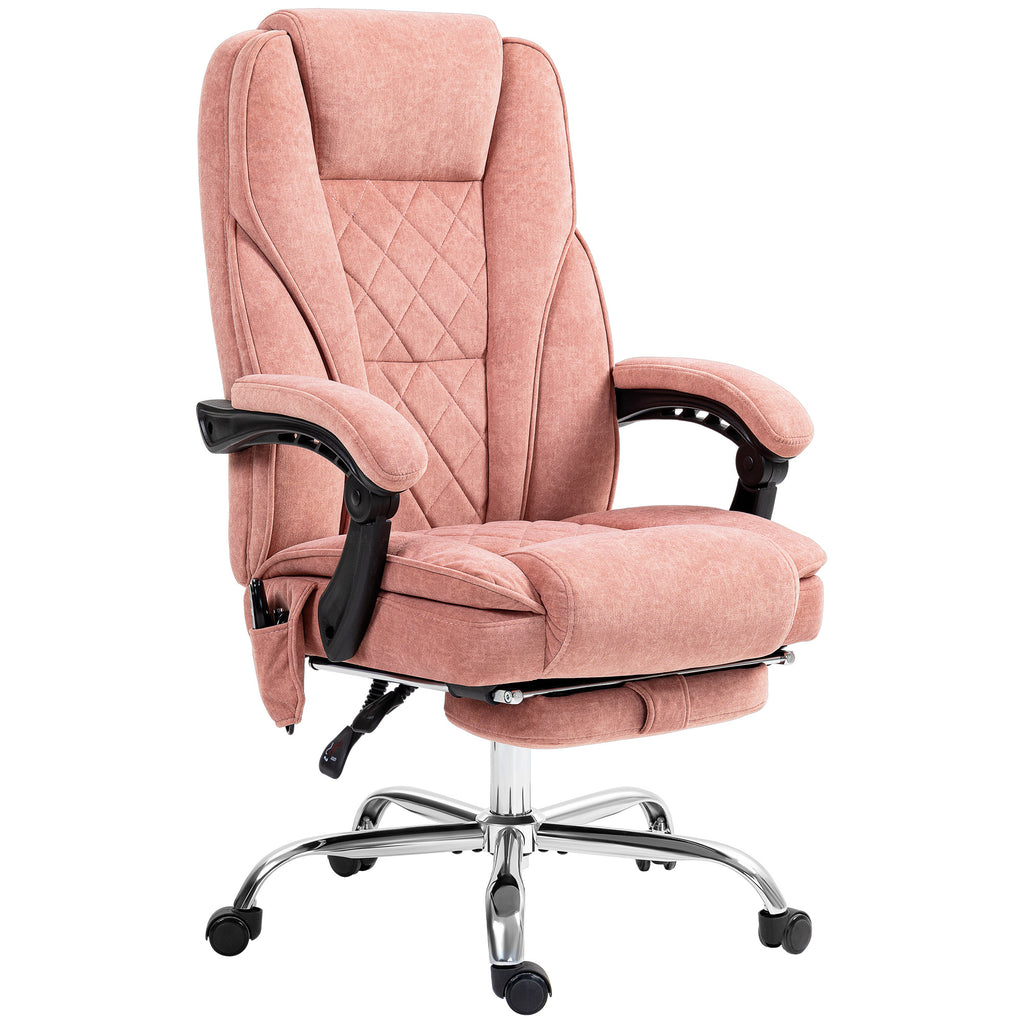Vinsetto Massage Office Chair with Foot Rest, Executive Office Chair with 6 Vibration Point and Heat, Reclining Computer Chai