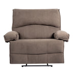 Oversized Velvet Recliner Chair Sofa with Manual Push-Back Functionality in Brown - Grand Goldman Shop