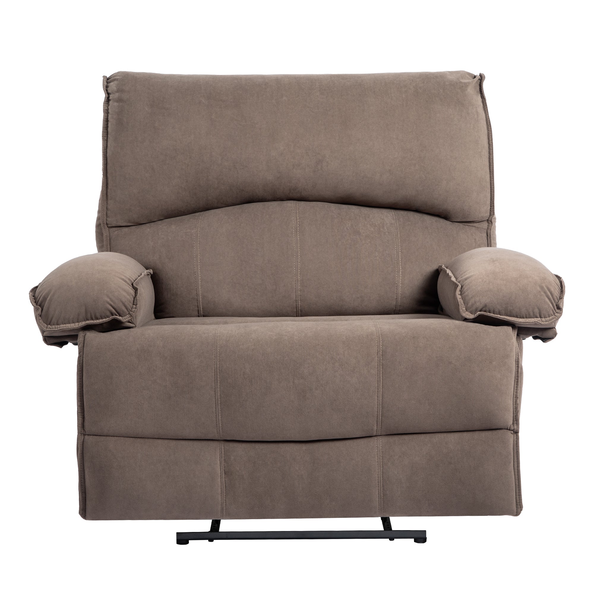 Oversized Velvet Recliner Chair Sofa with Manual Push-Back Functionality in Brown - Grand Goldman Shop