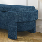Linen Fabric Upholstered Bench with Large Storage Space for the Living Room, Entryway and Bedroom,dark blue( 51.5''x20.5''x17'' ) - Grand Goldman Shop