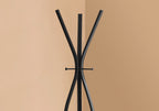 Coat Rack, Hall Tree, Free Standing, 3 Hooks, Entryway, 72'h, Bedroom, Black Metal, Contemporary, Modern - Grand Goldman Shop