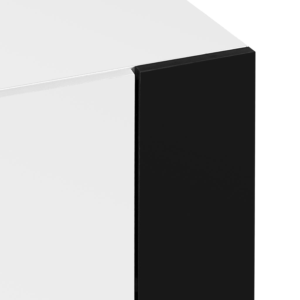 ON-TREND Modern TV Stand with 34.2' Non-heating Electric Fireplace, High Gloss Entertainment Center with 2 Cabinets, Media Console for TVs up to 78', White - Grand Goldman Shop